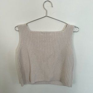 Vintage Grace Collection Ribbed Silk Crop, Size L
